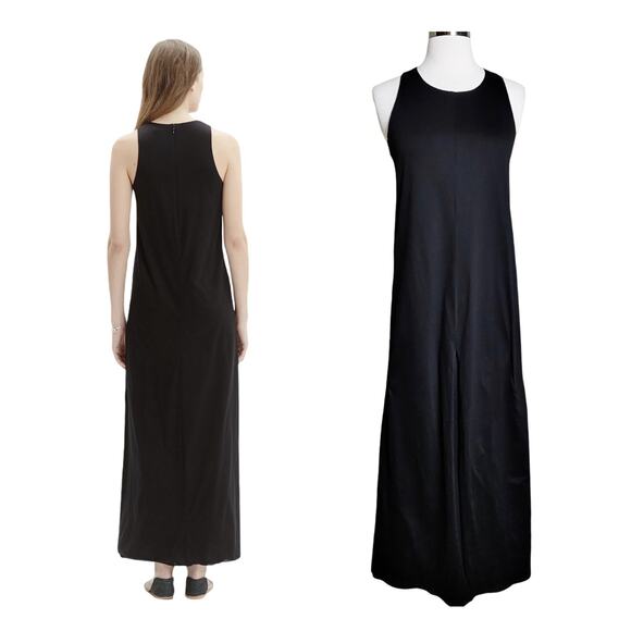 MADEWELL Maxi Dress Black Tank Sleeveless Minimalist Casual Cotton Round Neck 0 - Picture 1 of 9